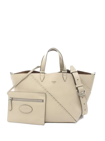 Pre-owned Fendi 2020s Small Selleria Diagonal Two-way Handbag