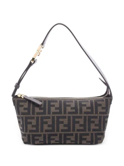 Pre-owned Fendi 2020s Small Zucca Shoulder Bag In Brown