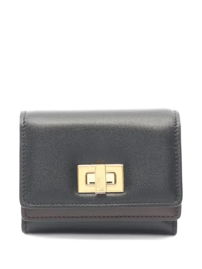 Pre-owned Fendi 2020s Way Trifold Wallet In Black