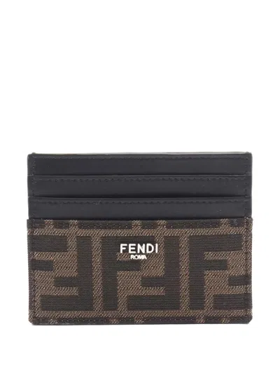 Pre-owned Fendi 2020s Zucca Card Holder In Brown