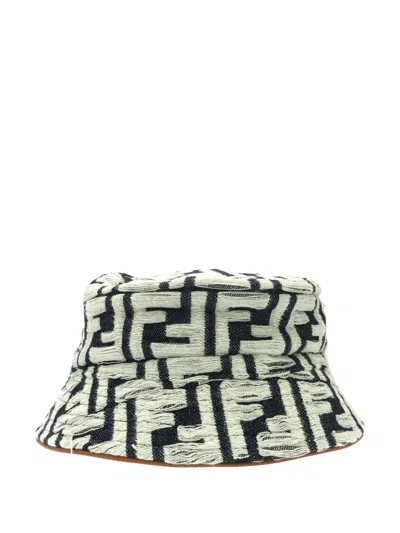 Pre-owned Fendi 2020s Zucca Jacquard Bucket Hat In Blue