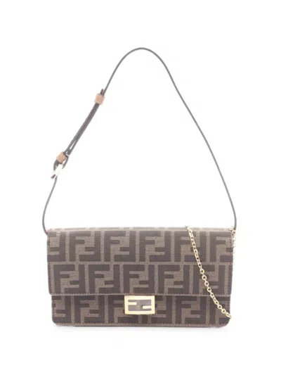 Pre-owned Fendi 2020s Zucca Shoulder Bag In Brown