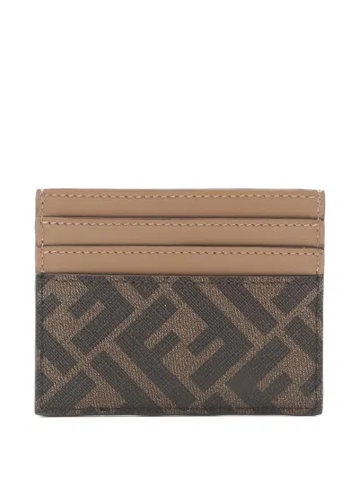 Pre-owned Fendi 2020s Zucca Wallet In Brown