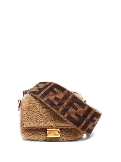 Pre-owned Fendi 2021 Baguette Montone Shoulder Bag In Brown