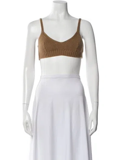 Pre-owned Fendi 2021 Cashmere Sports Bra In Brown