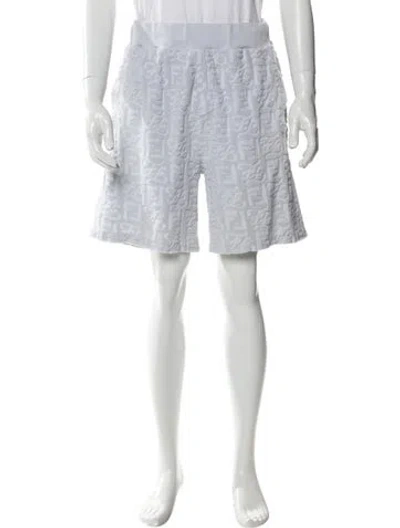 Pre-owned Fendi 2021 Flat Front Shorts In Blue