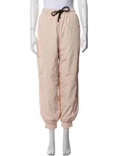 Pre-owned Fendi 2021 Graphic Print Sweatpants In Pink