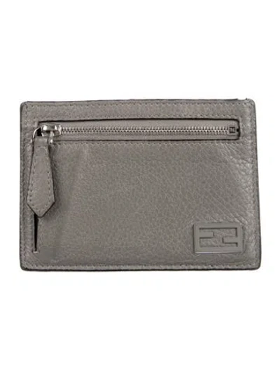 Pre-owned Fendi 2021 Leather Wallet In Gray