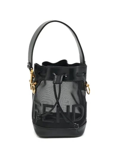 Pre-owned Fendi 2021 Mini Mon Tresor Bucket Bag In Black