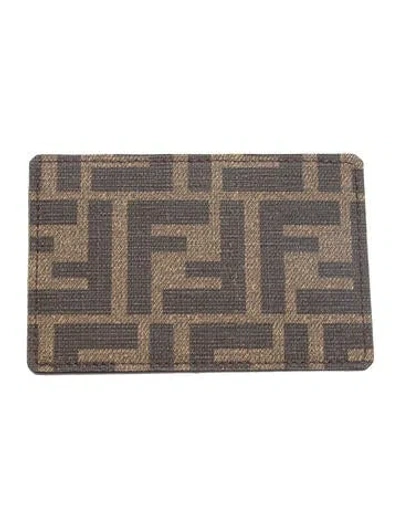 Pre-owned Fendi 2021 Zucca Ff Logo Wallet In Brown