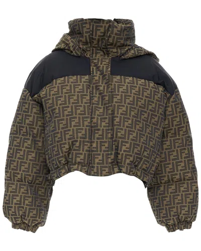 Pre-owned Fendi 2021 Zucca Monogram Puffer Jacket, Size Int Xs (authentic Pre-loved)