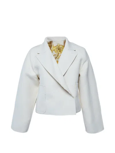 Pre-owned Fendi 2022 Baroque-print Jacket In Neutral