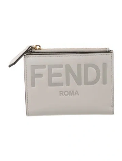 Pre-owned Fendi 2022 Bifold Card Holder In Grey