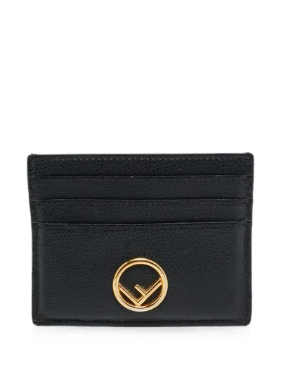Pre-owned Fendi 2022 F Is  Leather Card Holder In Black