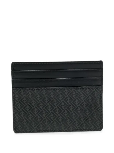 Pre-owned Fendi 2022 Micro Zucca Card Holder In Black