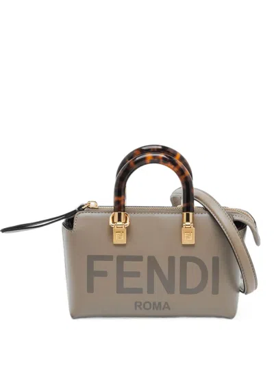 Pre-owned Fendi 2022 Mini By The Way Tote Bag In Grey