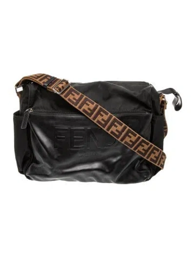 Pre-owned Fendi Babies'  2022 Nylon Diaper Bag In Black