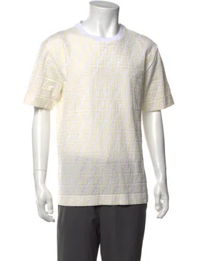Pre-owned Fendi 2022 Zucca Ff Logo T-shirt In White