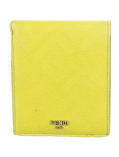 Pre-owned Fendi 2022 Zucca Ff Logo Wallet In Green/neutrals