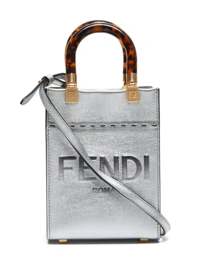 Pre-owned Fendi 2022s Small Sunshine Shoulder Bag In Silver