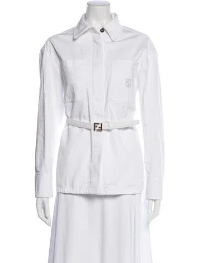 Pre-owned Fendi 2023 Denim Jacket In White