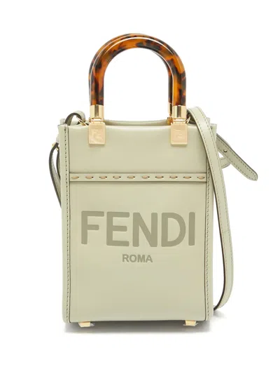 Pre-owned Fendi 2023 Mini Sunshine Tote Bag In Green