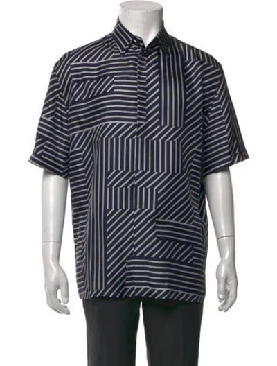 Pre-owned Fendi 2023 Silk Shirt In Blue