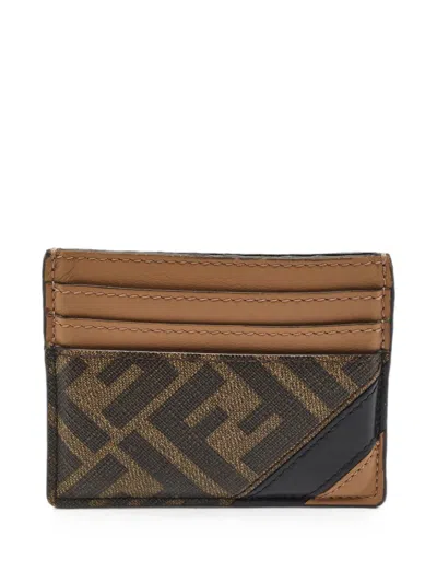 Pre-owned Fendi 2023 Zucca Card Holder In Brown