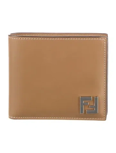 Pre-owned Fendi 2023 Zucca Ff Logo Bifold Wallet In Brown