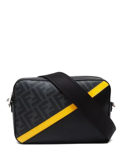 Pre-owned Fendi 2024-2025 Diagonal Camera Case Shoulder Bag In Black