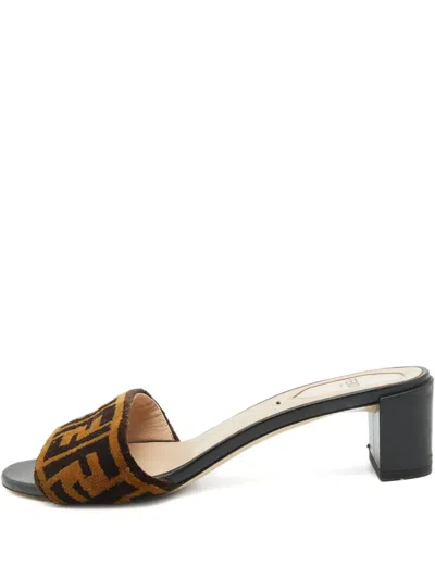 Pre-owned Fendi 2024 45mm Zucca Mules