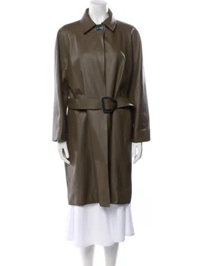 Pre-owned Fendi 2024 Lambskin Trench Coat W/ Tags In Brown