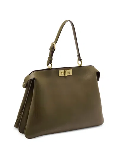 Pre-owned Fendi 2024 Large Peekaboo Iseeu Tote Bag In Green