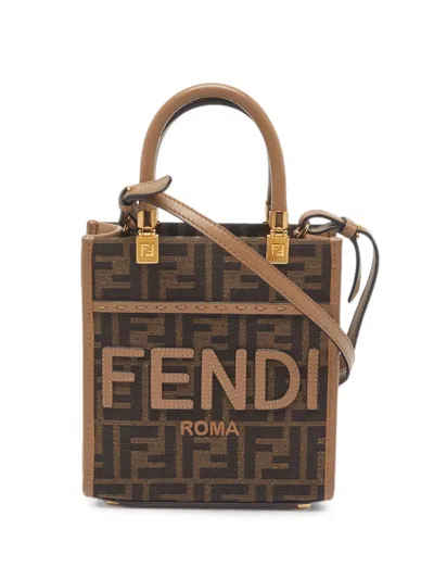Pre-owned Fendi 2024 Mini Sunshine Tote Bag In Brown