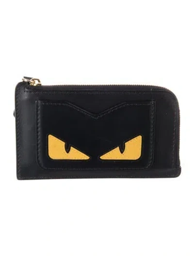 Pre-owned Fendi 2024 Monsters Motif Wallet In Black