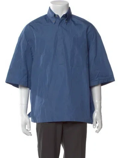 Pre-owned Fendi 2024 V-neck Polo Shirt In Blue