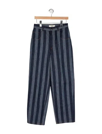 Pre-owned Fendi 2024 Wide Leg Jeans In Blue