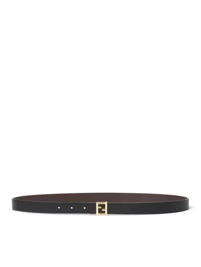 Fendi 20mm Reversible Ff Belt In Black