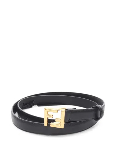 Pre-owned Fendi 20s Ff Logo Belt In Black