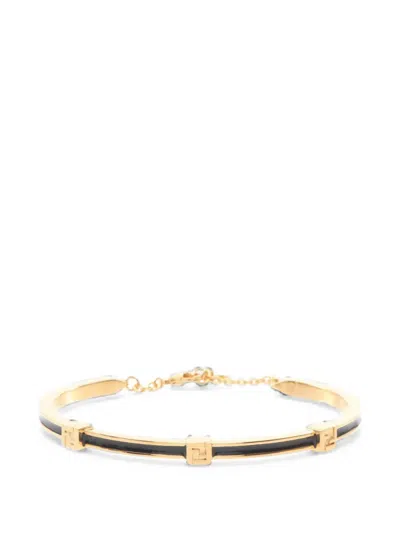 Pre-owned Fendi 20s Forever Ff Logo Bracelet In Gold