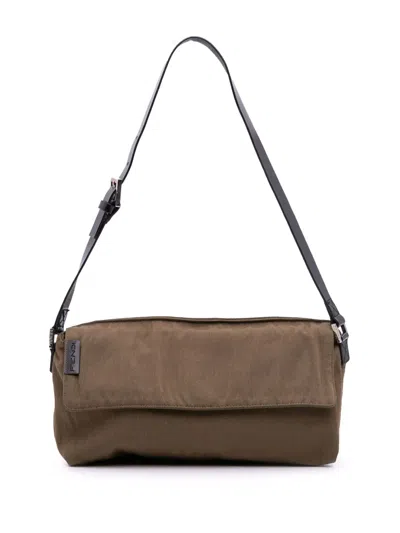 Pre-owned Fendi 20th Century Canvas Flap Shoulder Bag In Brown