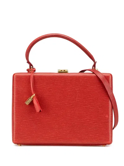 Pre-owned Fendi 20th Century Mini Leather Trunk Attache Case Satchel In 红色
