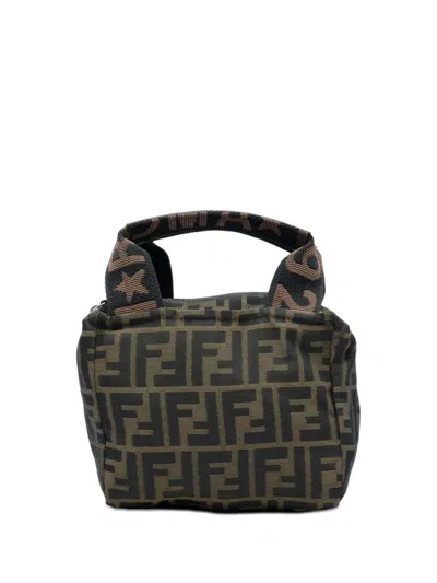 Pre-owned Fendi 20th Century Mini Zucca Canvas Handbag In Brown