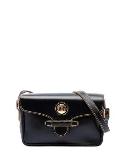 Pre-owned Fendi 20th Century Smooth Calfskin Crossbody Bag In Black