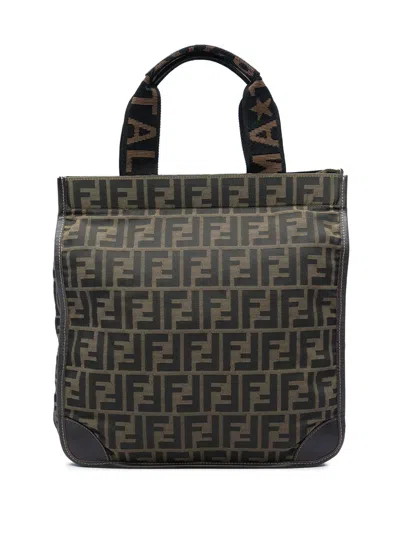 Pre-owned Fendi 20th Century Zucca Canvas Foldable Tote Bag In Brown