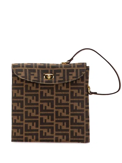 Pre-owned Fendi 20th Century Zucca Canvas Handbag In Brown