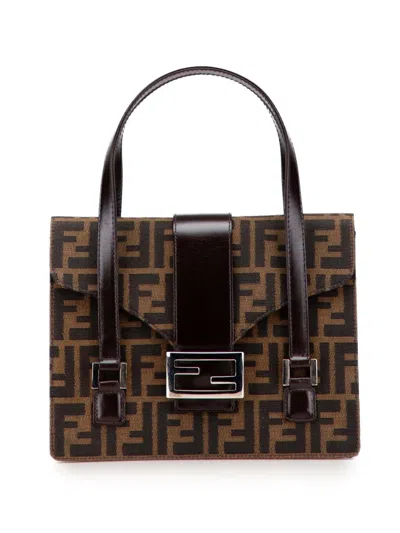 Pre-owned Fendi 20th Century Zucca Canvas Handbag In Brown