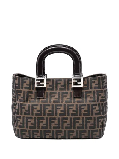 Pre-owned Fendi 20th Century Zucca Canvas Handbag In Brown
