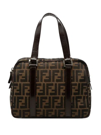 Pre-owned Fendi 20th Century Zucca Canvas Handbag In Brown