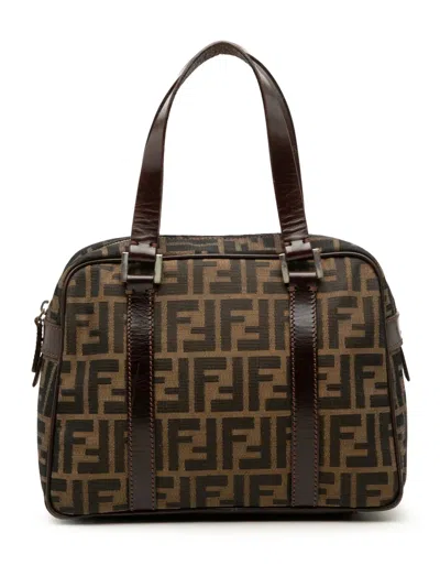 Pre-owned Fendi 20th Century Zucca Canvas Handbag In Brown